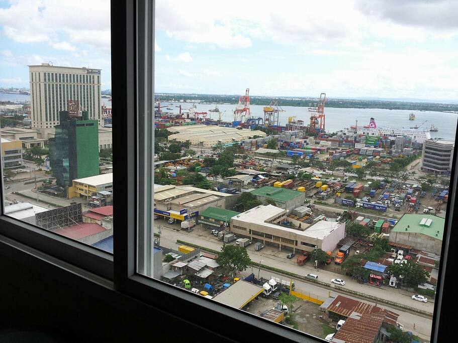 The view from the 19th floor! Radisson Blu on left.