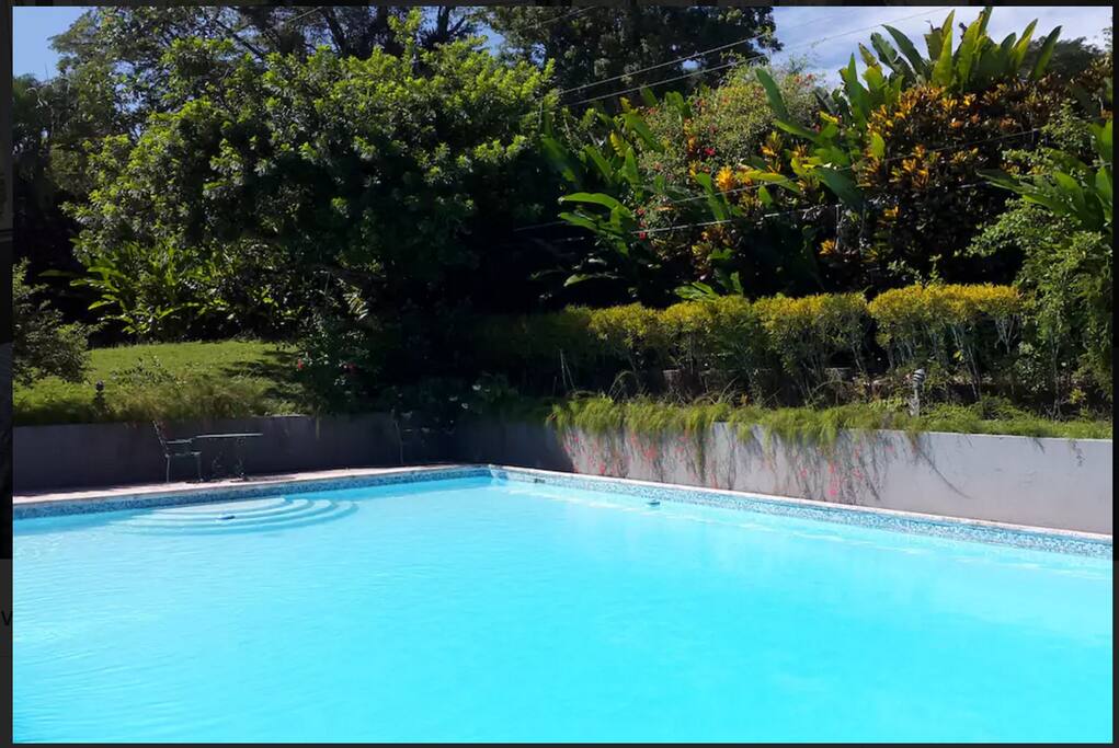 Spacious pool, shared between the six family apartments, but no lifeguard on duty