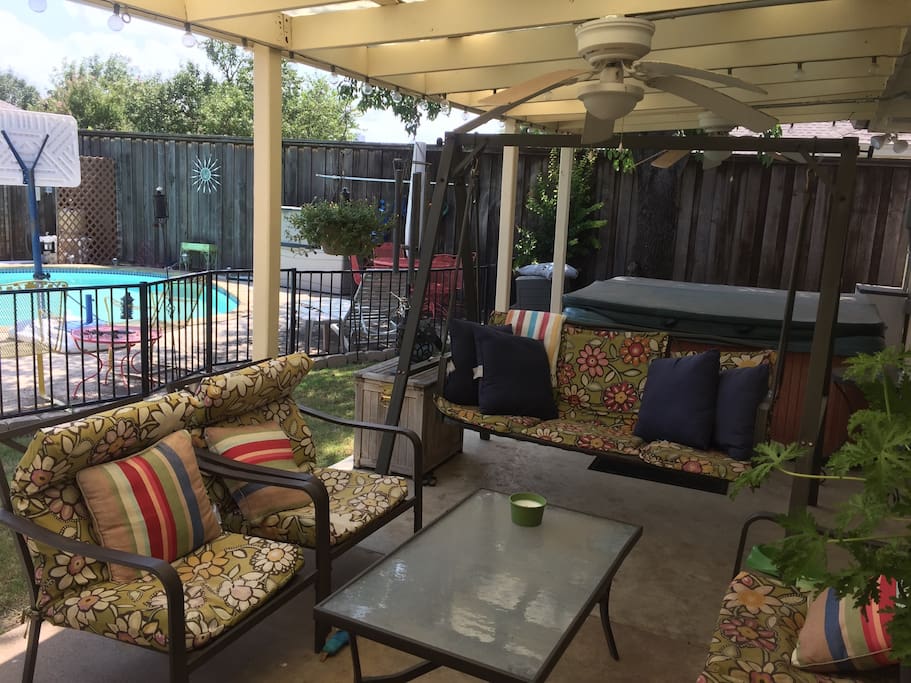 Access the hot tub and pool with limitations (shared area).