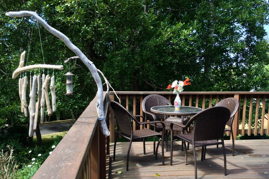 Deck corner - perfect for morning coffee and evening sunsets