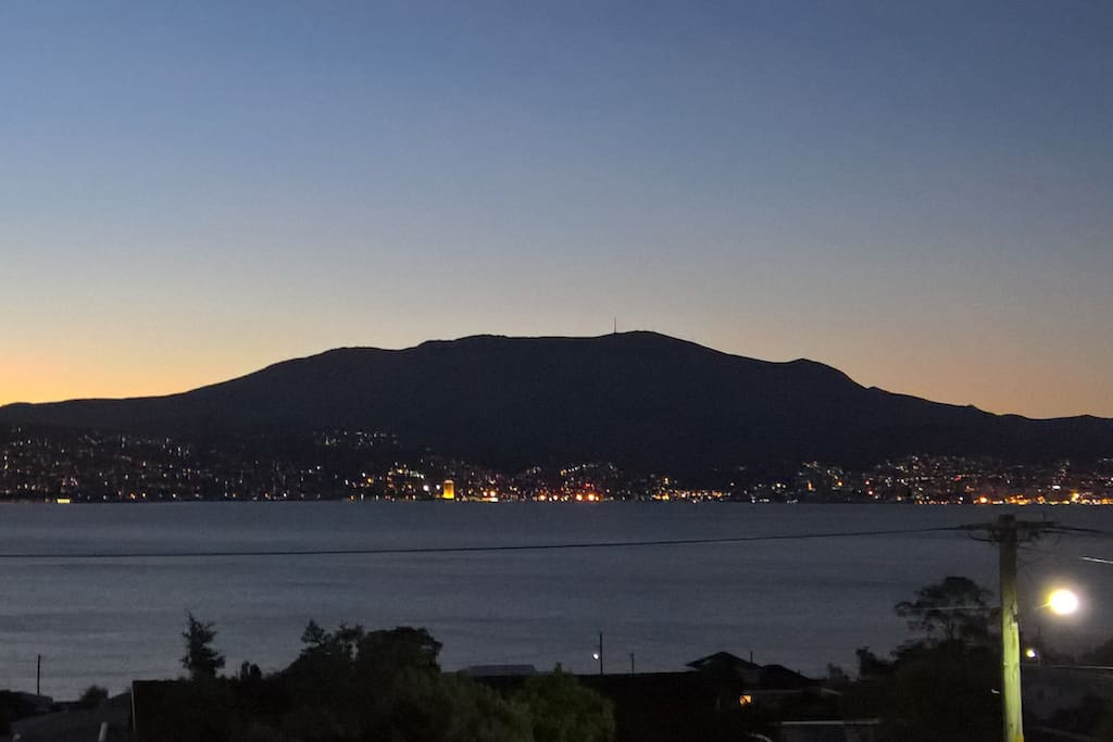 As the sun sets the city lights glow, look out for the Casino!