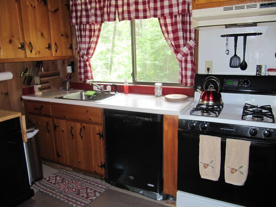 Kitchen with dishwasher.
