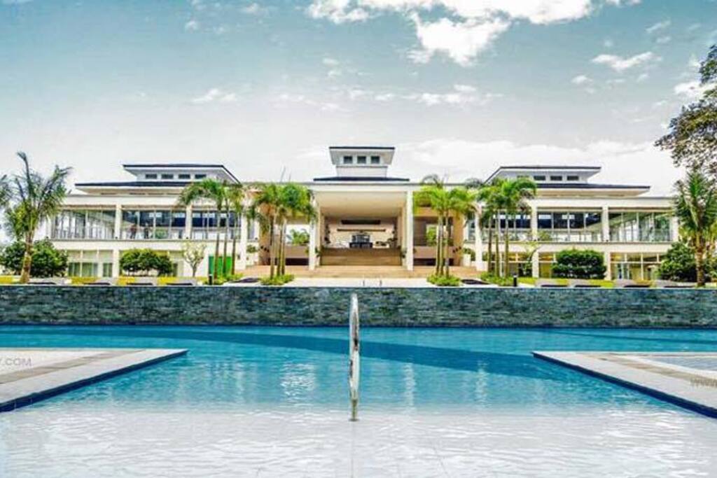 The outdoor pool view