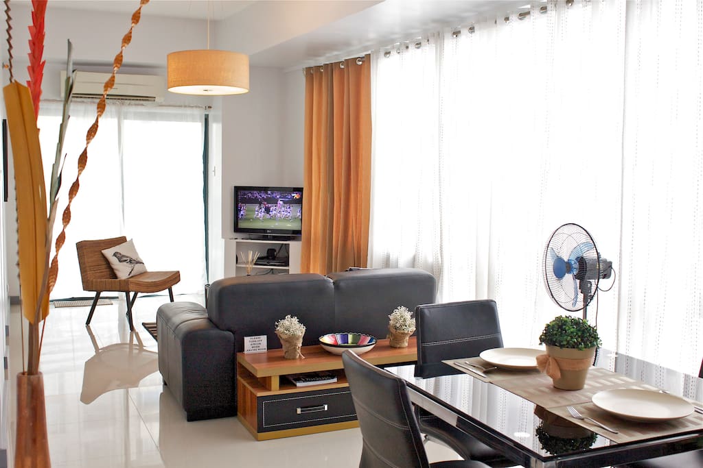 Air-conditioned living and dining area