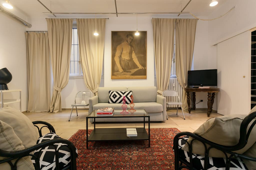 The living room - bed sofa x2, TV