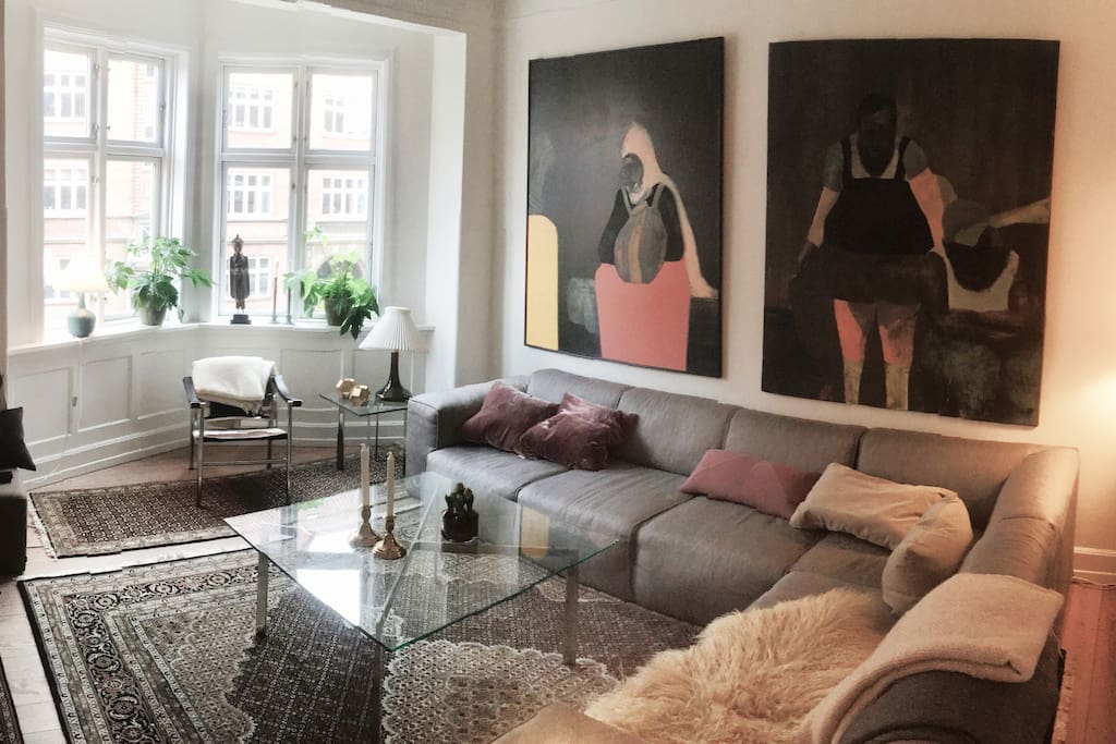 Living room with a large sofa