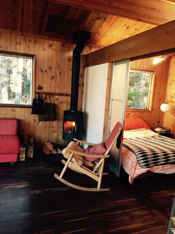 heated by wood stove