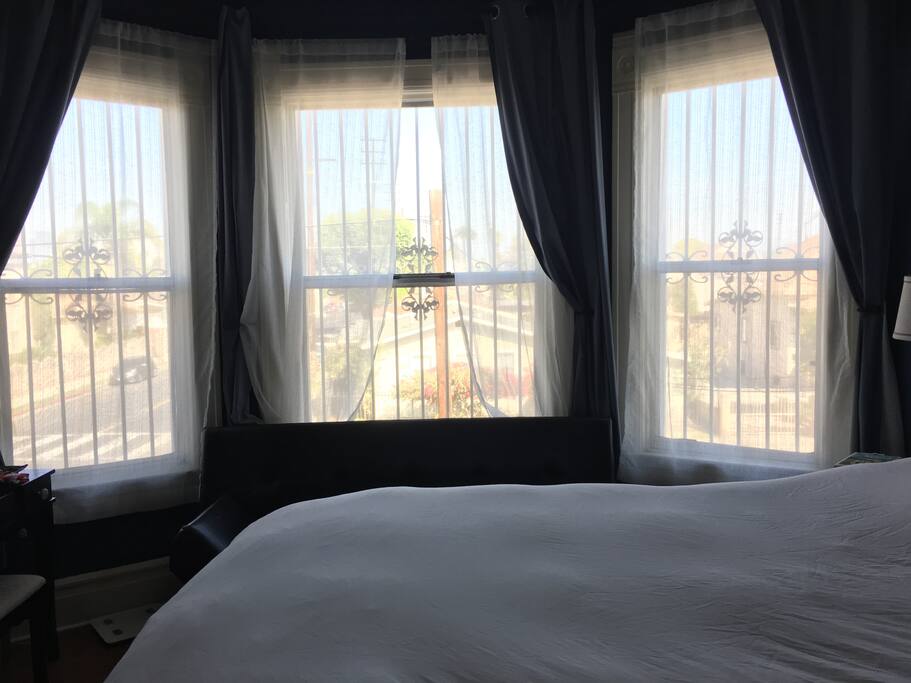 Master Bedroom has great view of Downtown Los Angeles