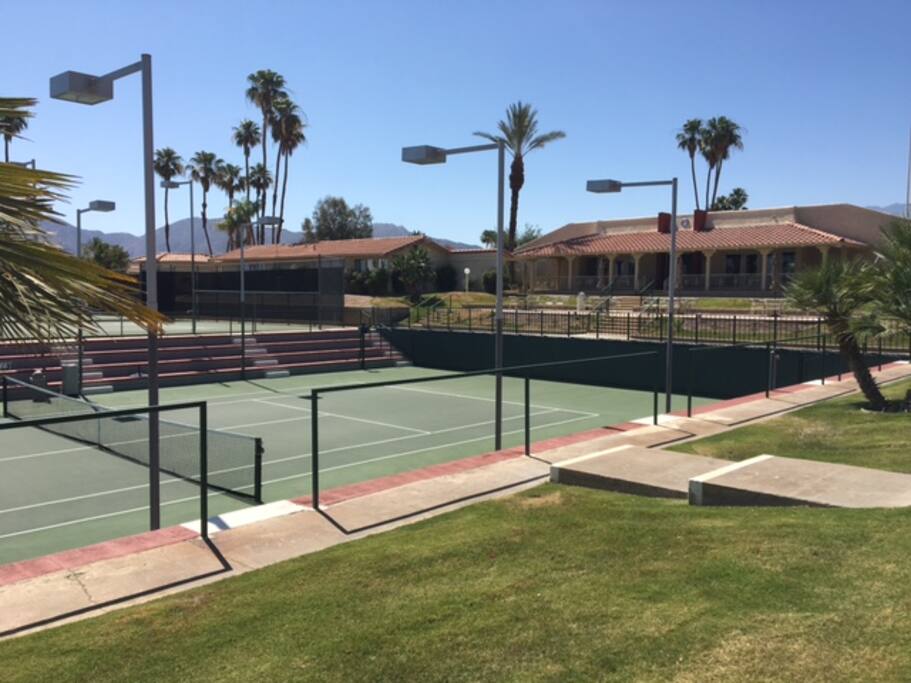 12 lighted tennis courts