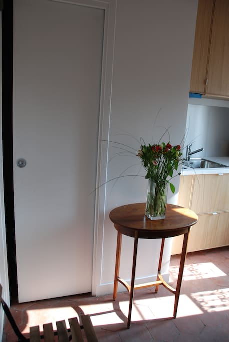 Kitchen and bathroom door