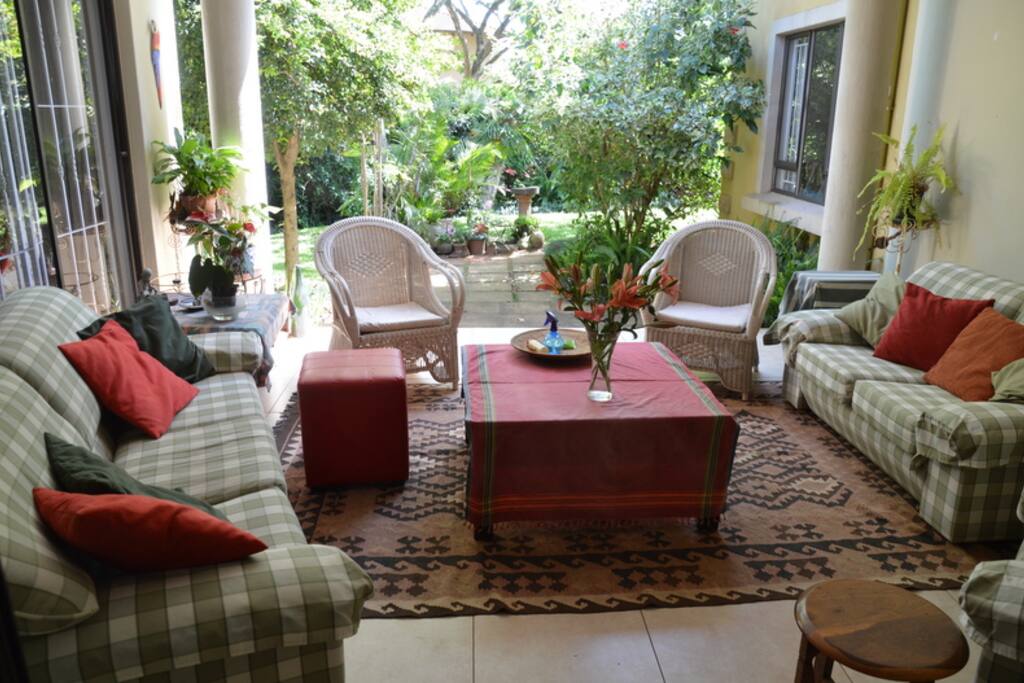 Closed in, cosy veranda.