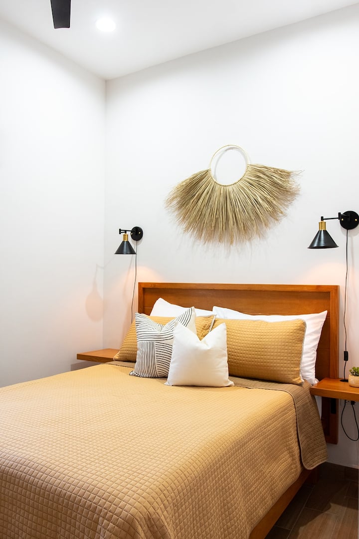 Second bedroom with double bed.