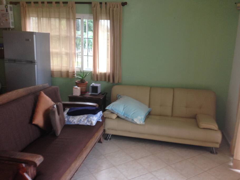 End unit has an extra window and extra natural light. Sofa sleep bed.