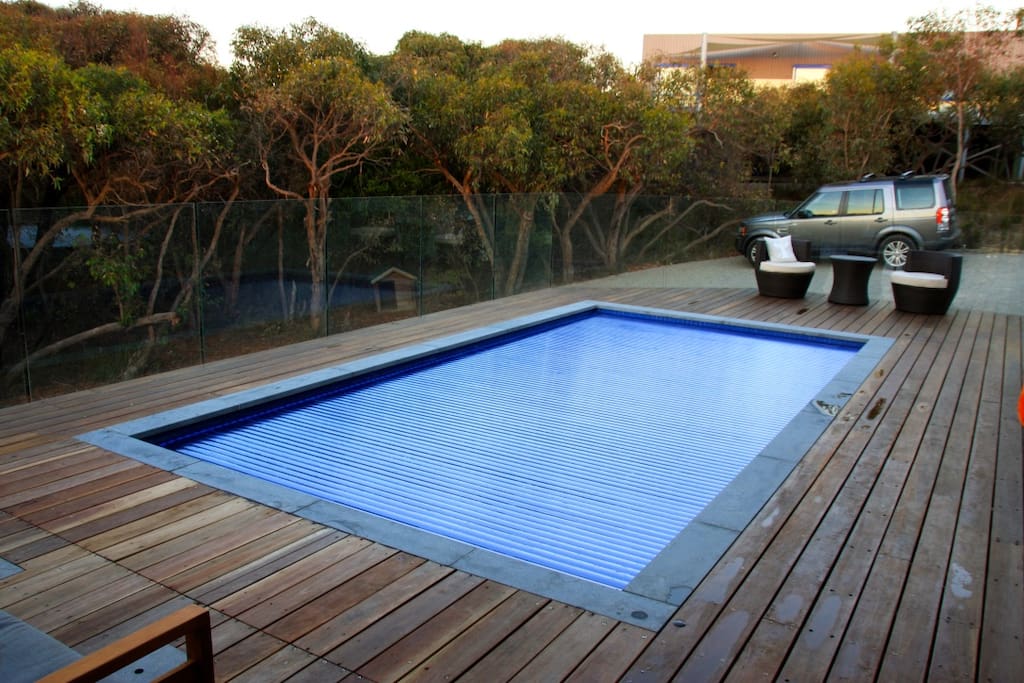 Heated pool with views of the bush