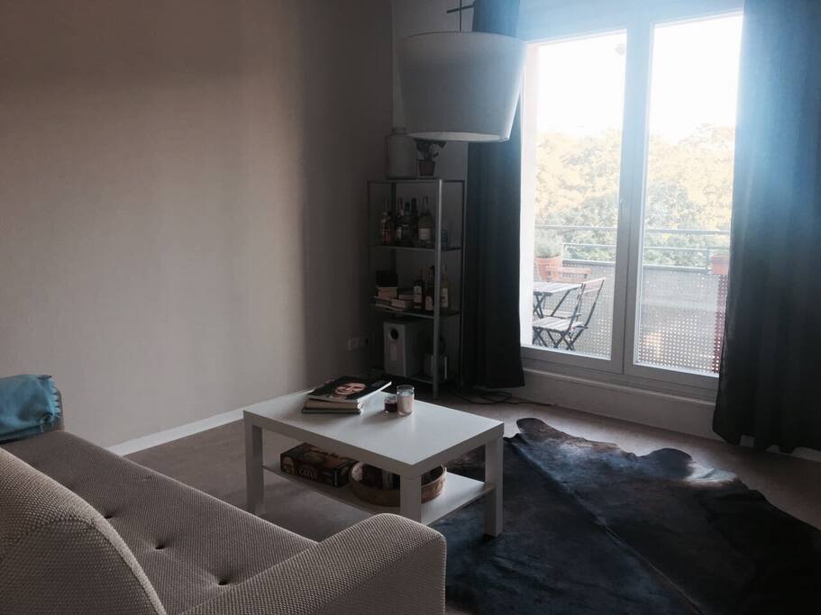 Living room 2 with balcony and tv tower view (carpet has changed)