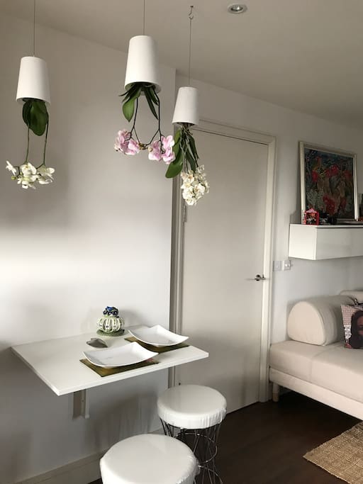 Dining for two with a heart full of love under my orchids