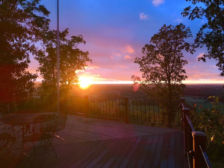 Evening sunsets viewed from Pelham Pointe's expansive deck are simply stunning - colors melt from the sky into the distant horizon.