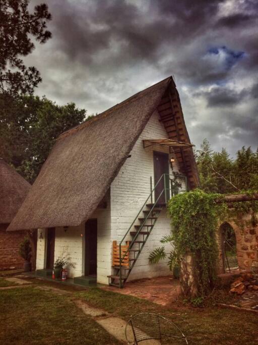 Aframe (Mi Casa and Attic) - Downstairs (double bed) and bathroom, upstairs 2 x 3/4 beds