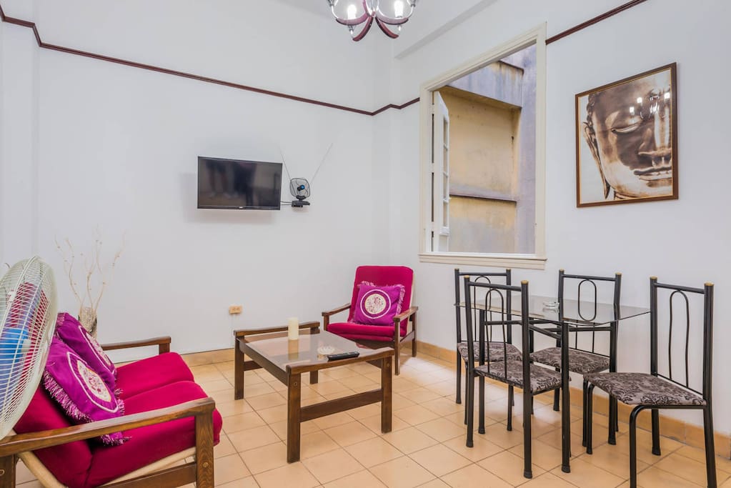 Livingroom and dining room.
