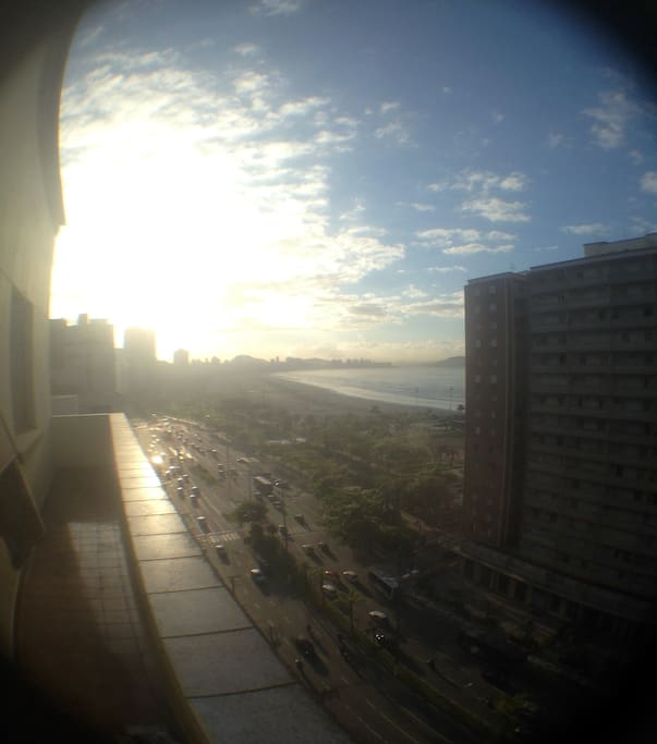 Ampla Varanda com mais de 25m² com vista pra toda a orla da praia de Santos