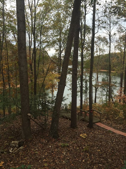 View from the deck with walkway
