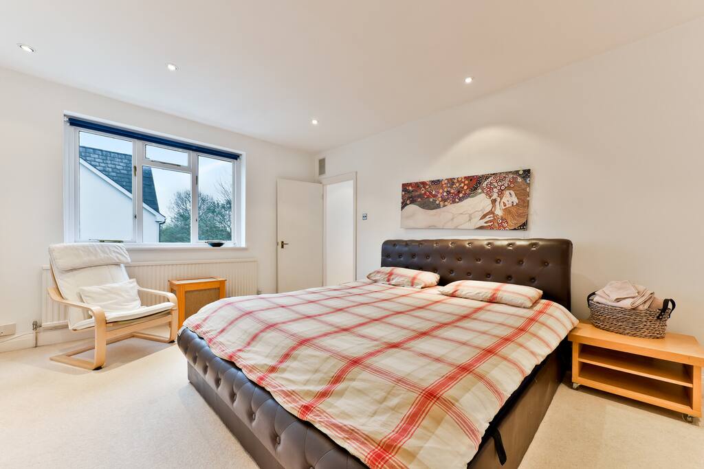 King size bed in main bedroom
