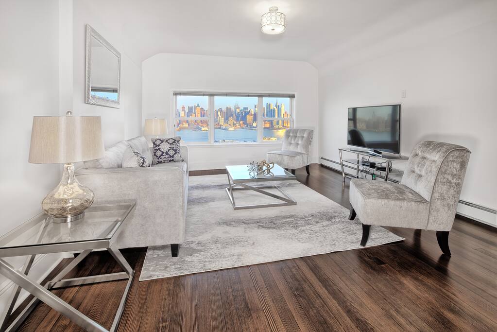 Living area with convertible sofa bed