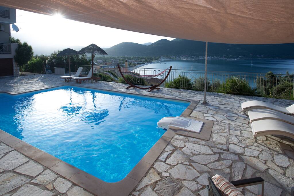 Lefkada Island Villas view from pool