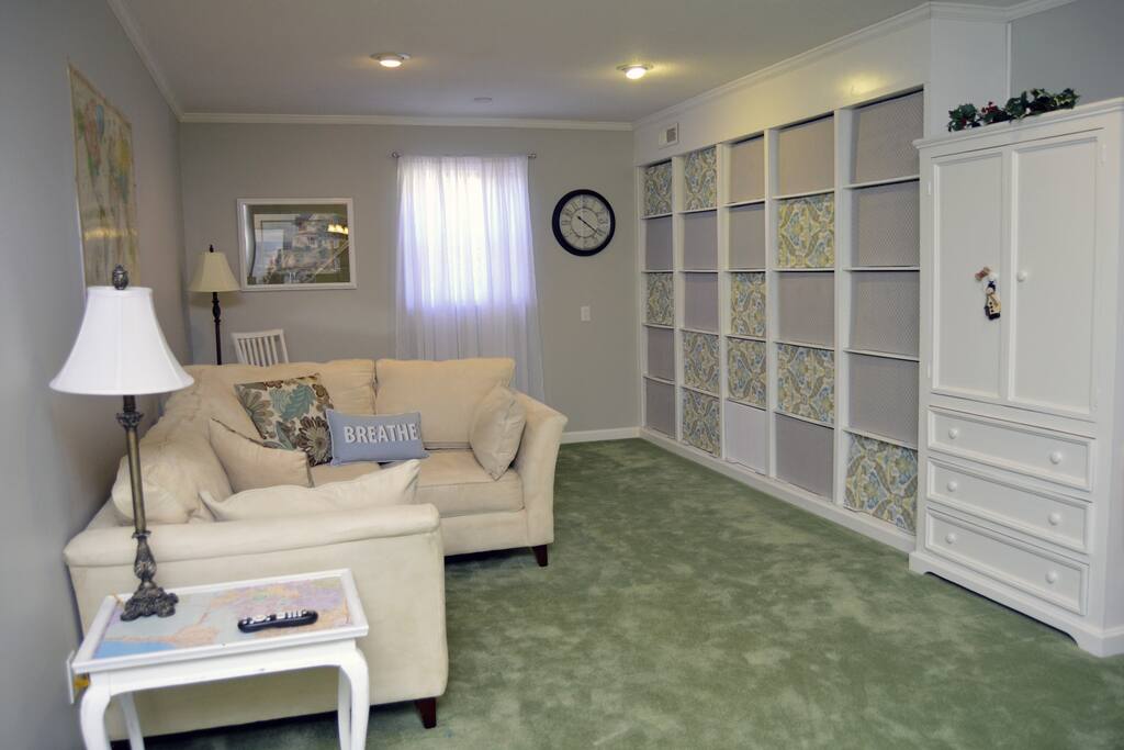 Relax in private living area with desk