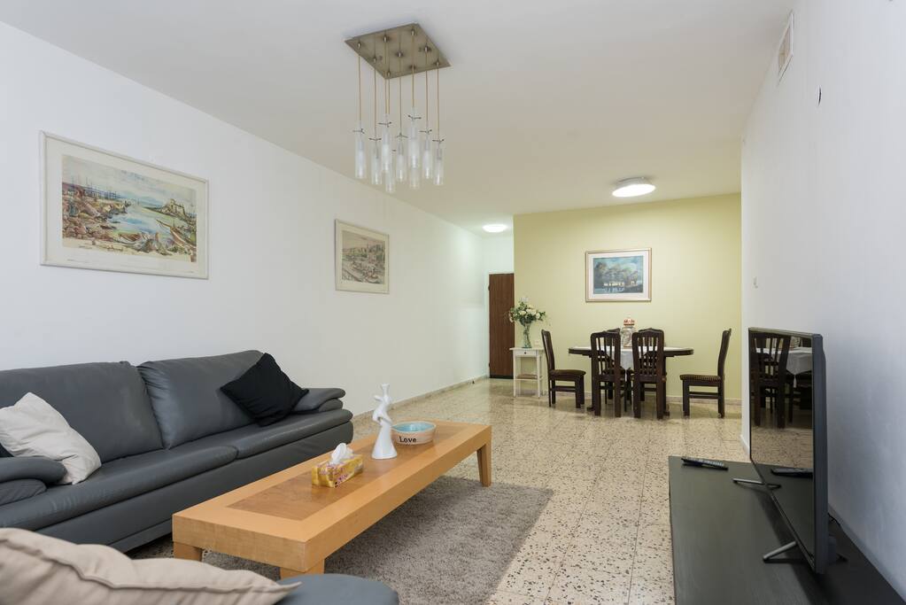Living room with dining and 50" TV