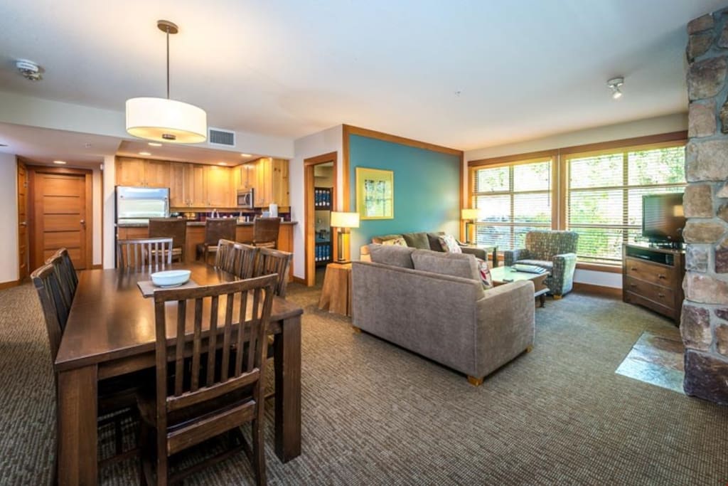 Entertain family and friends at the large dining table.