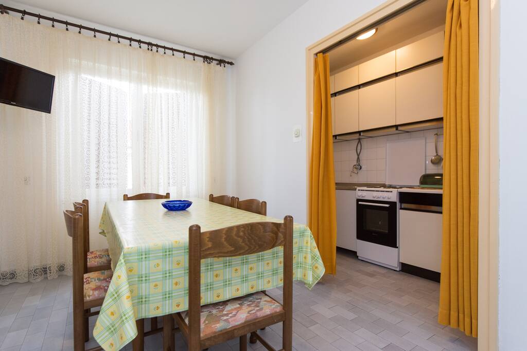 Dinning table and kitchen