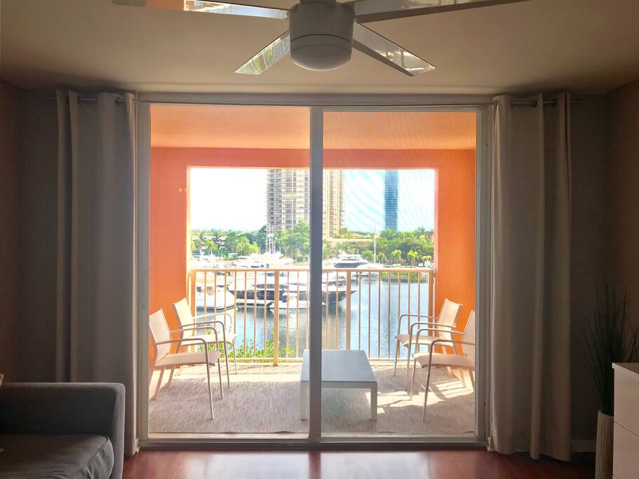 View living room to balcony