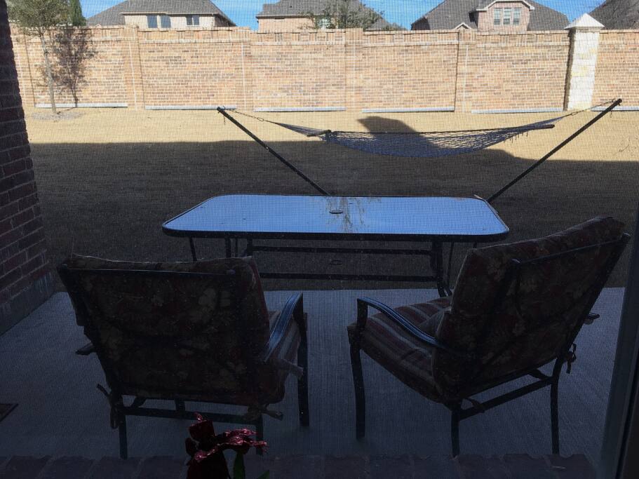 Covered patio for a quiet escape.