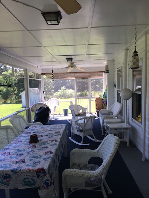 The porch is the hang out space in the house.