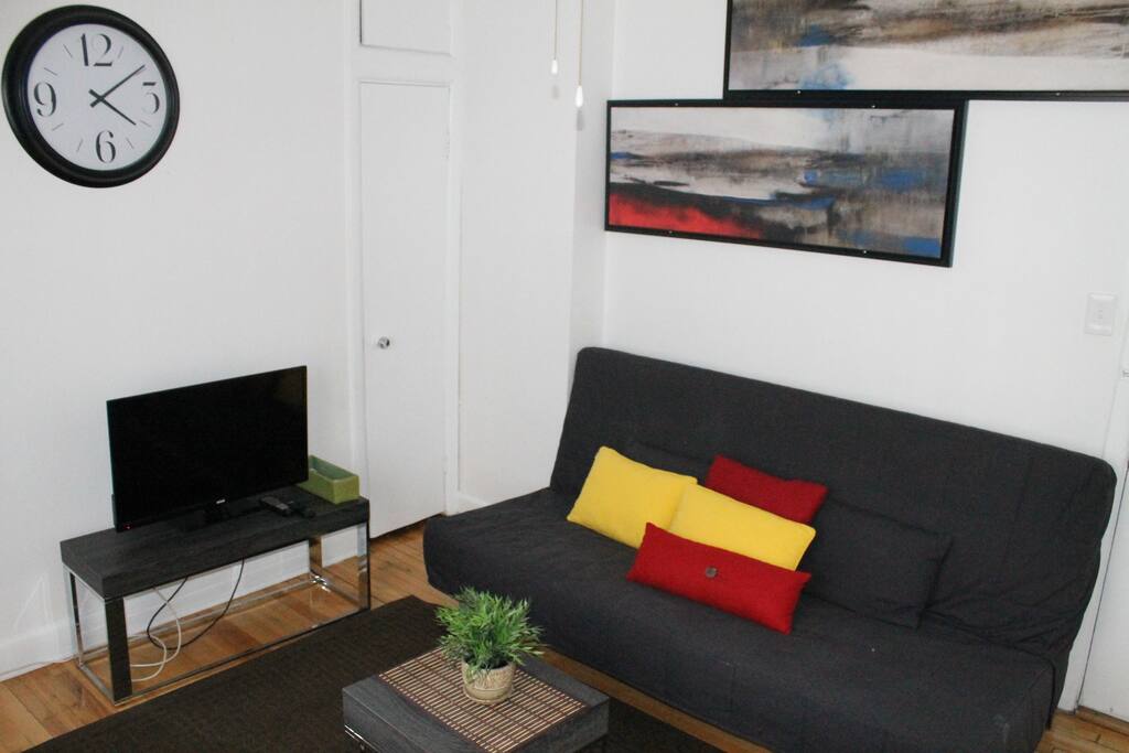 Spacious Living Room with the Futon Sofa Bed
