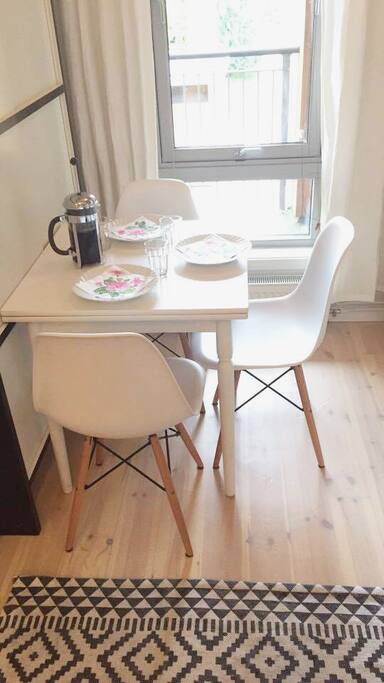 Dining area kitchen. View to park and playground.