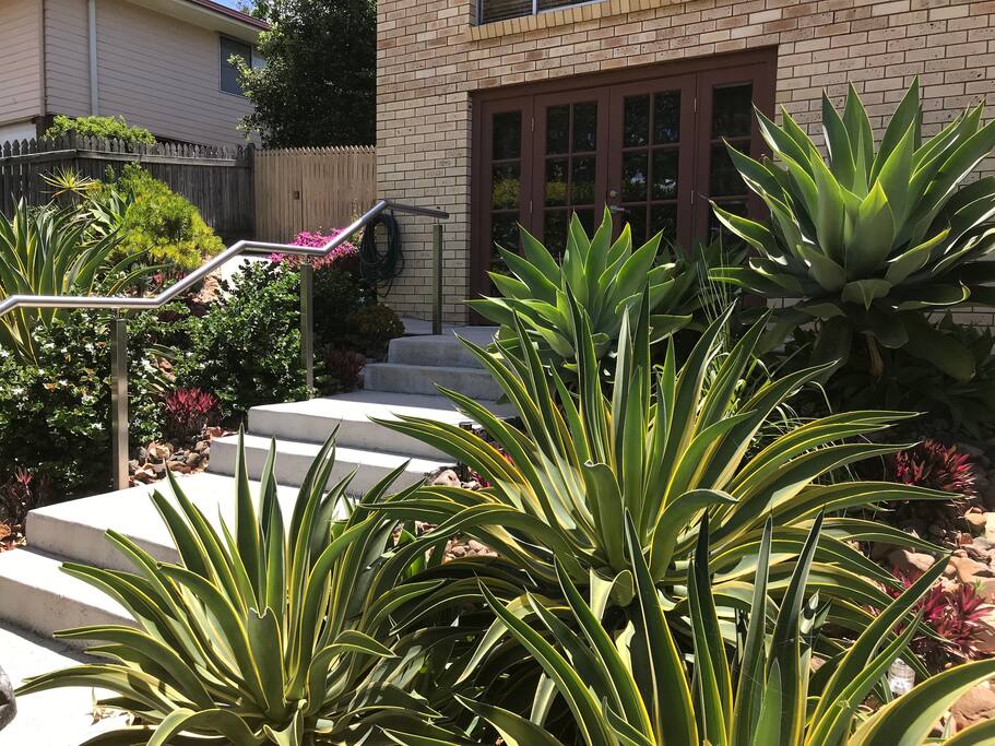 Private Entry with Rock Garden