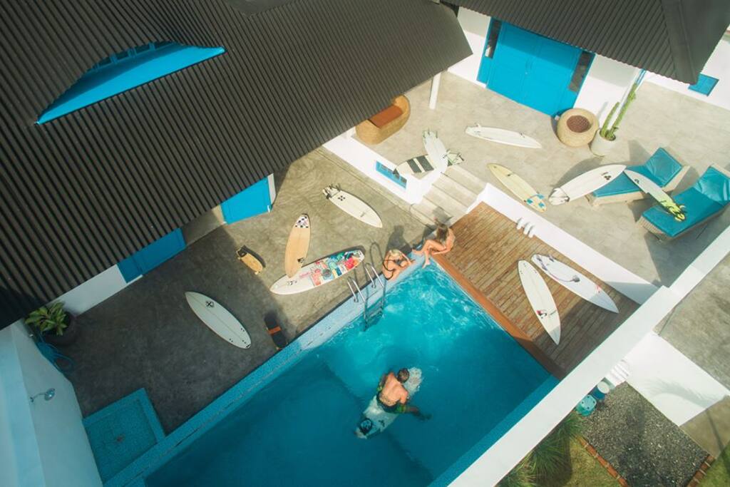 Swimming pool, relax area, yoga place, organic garden