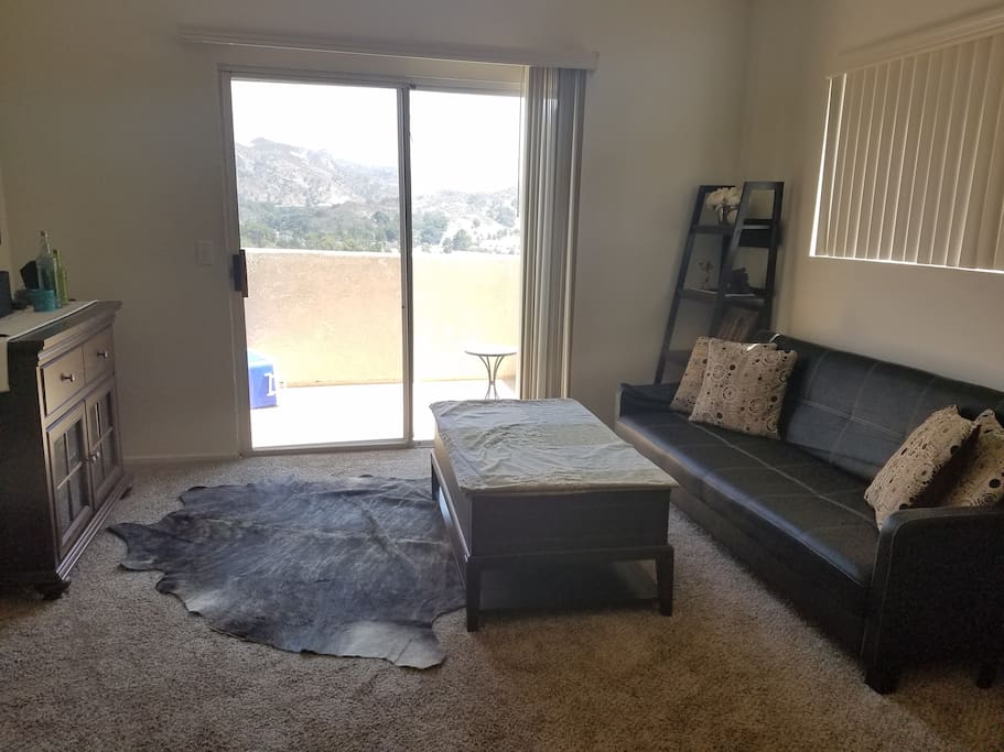 Living room with patio