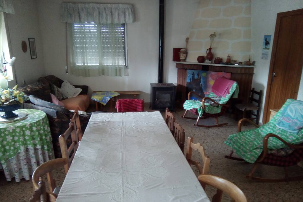 Salon comedor con una mesa para 10 comensales