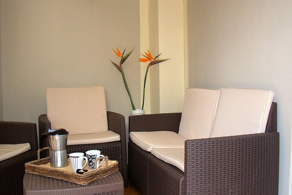 Morning coffee on the patio