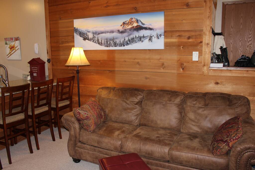 A comfy pull-out couch.