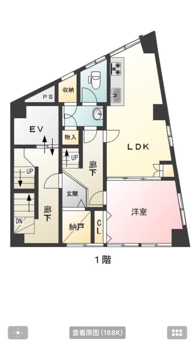 一楼的平面图 First floor layout.