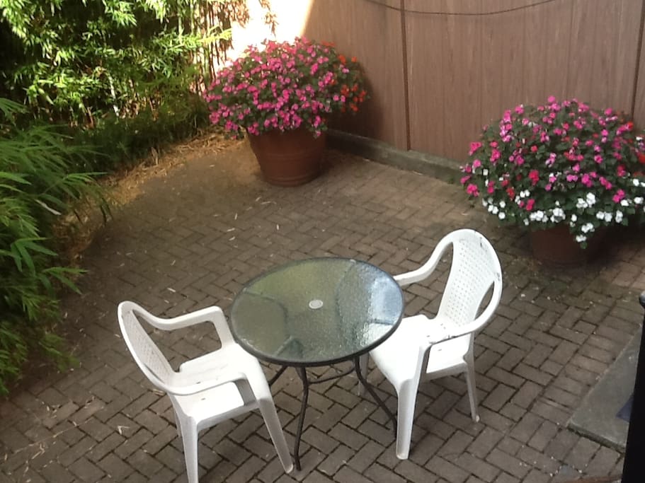 Backyard accessible from bedroom