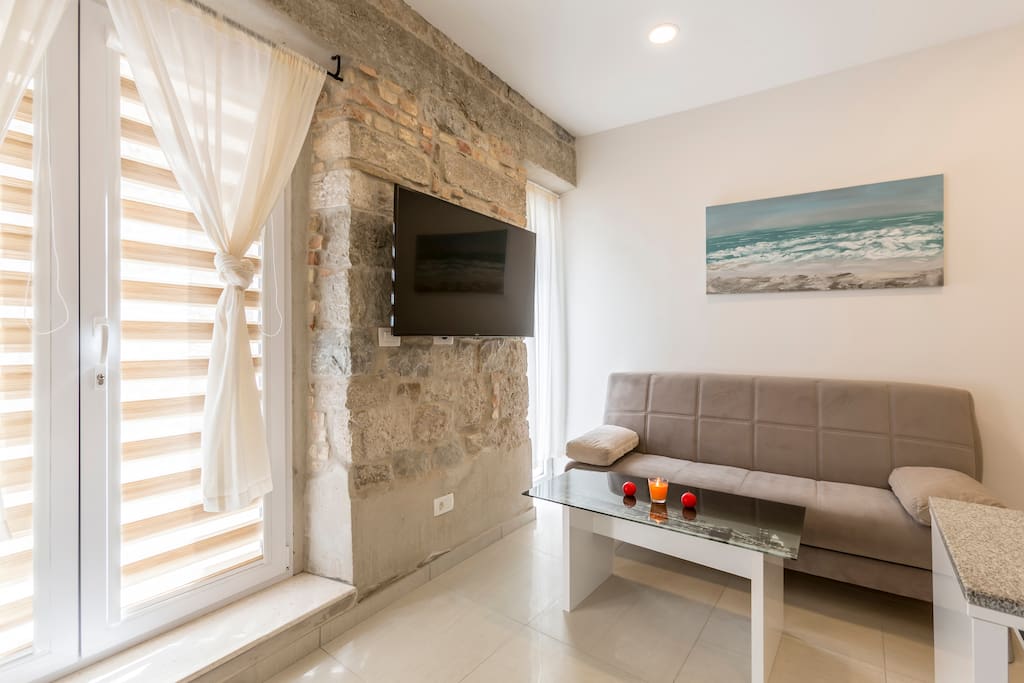 Living room with flat TV