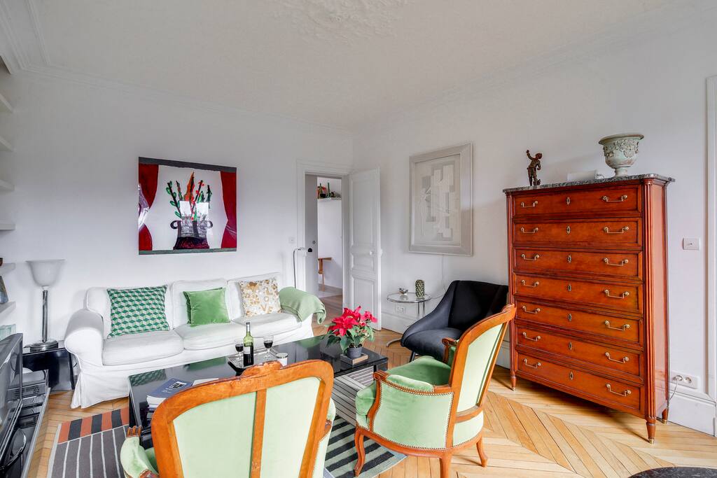 The bright living room
