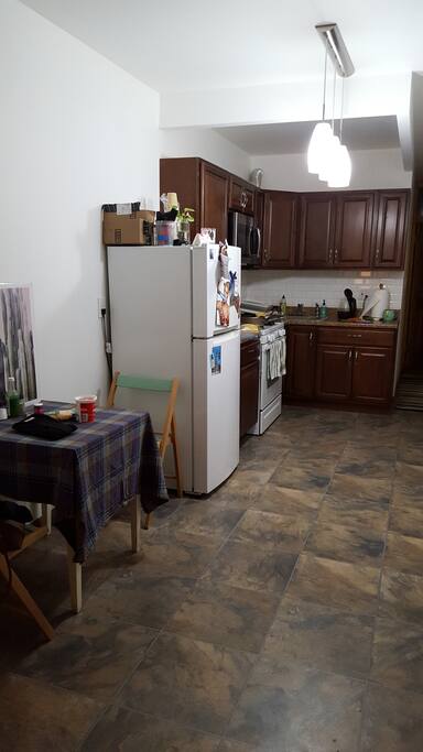 Eat in kitchen with microwave, toaster, coffee maker, etc.