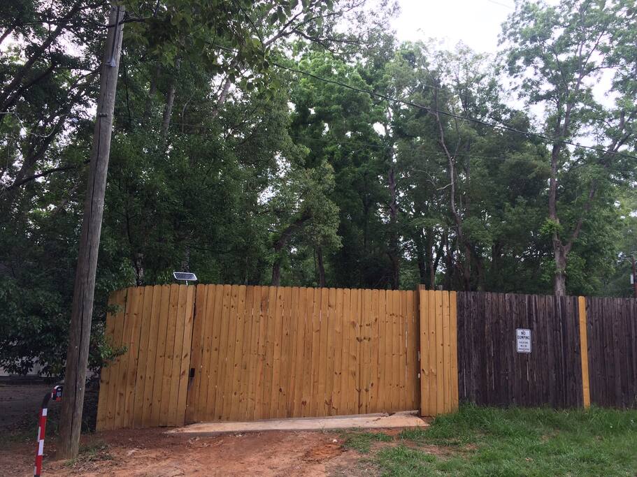 Front of property and entry gate