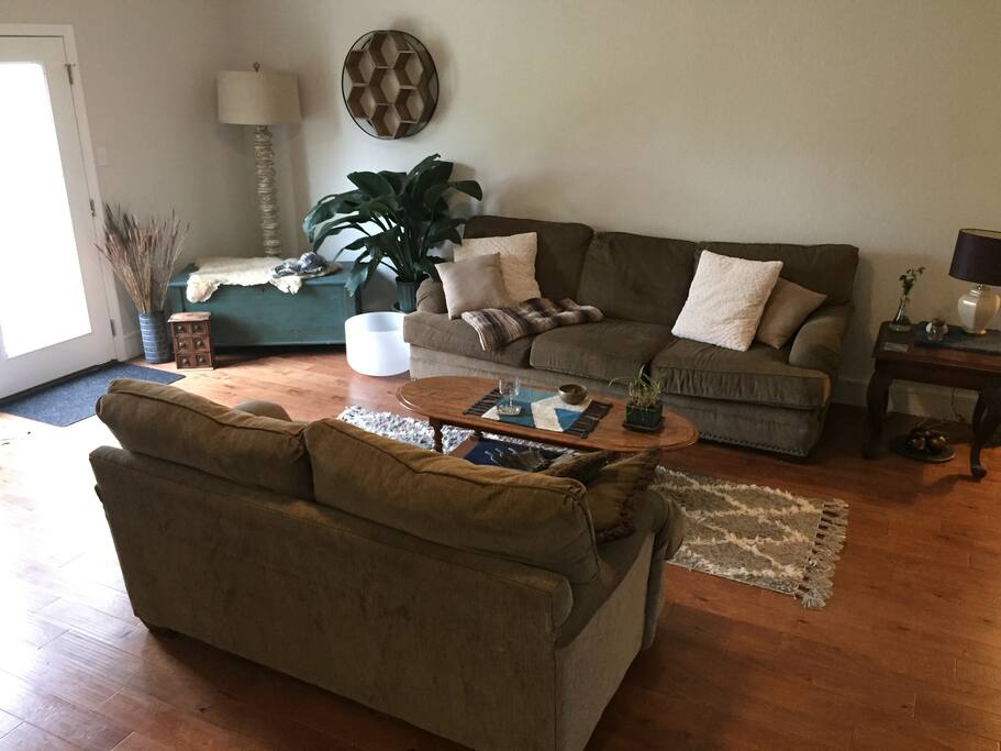 Living Area is open and large, with vaulted ceiling